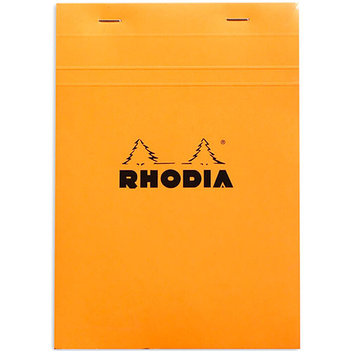 Rhodia Bloc N°16 Orange agrafé en-tête 14.8 x 21 cm quadrillé 5 x 5 160 pages
