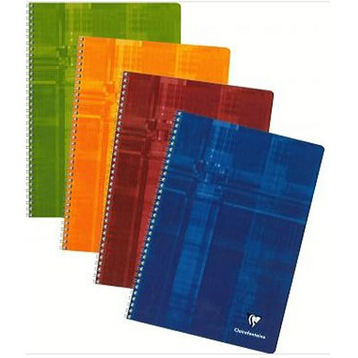 Clairefontaine Cahier Metric Spirale 100 pages grands carreaux Seyès A4 coloris aléatoires