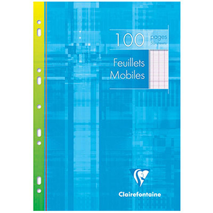 Clairefontaine Copies simples perforées 100 pages 21 x 29.7 cm grands carreaux Seyes