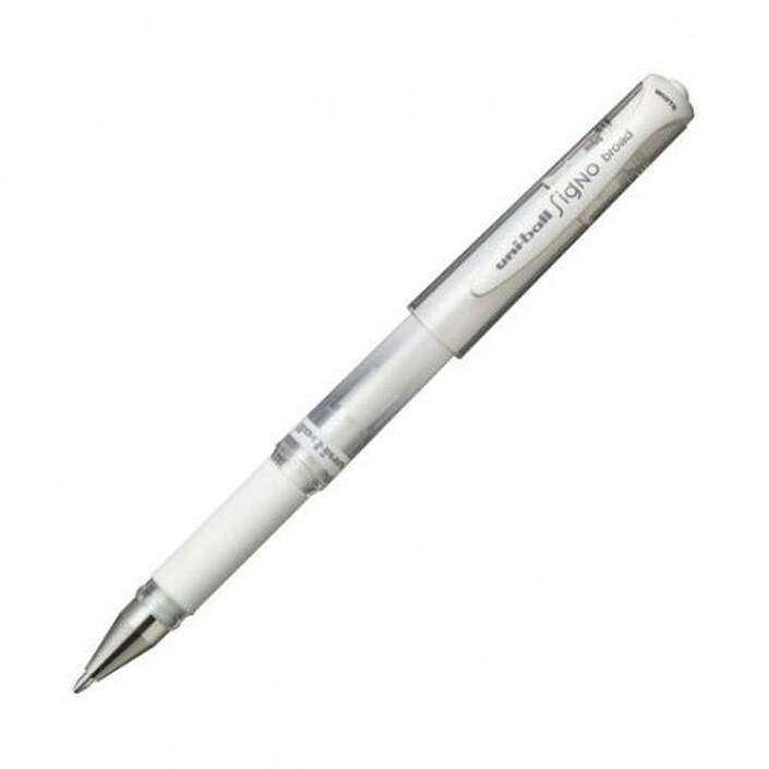 Uni-Ball Signo Broad Stylo bille avec encre gel pointe large 1mm Blanc