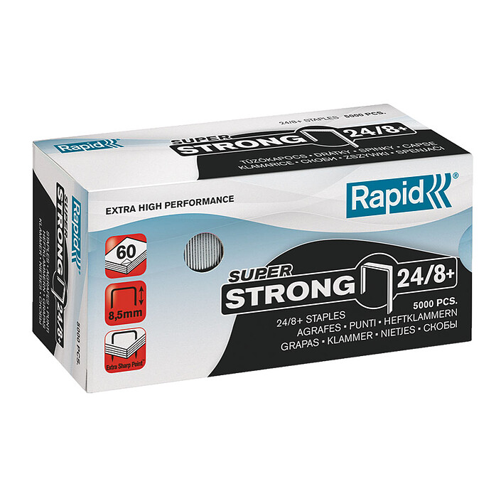 Rapid agrafes 24/8+ boite de 5000 agrafes SuperStrong