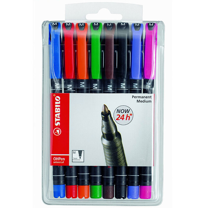 STABILO OHPen S (0.4 mm) permanent - Etui de 8