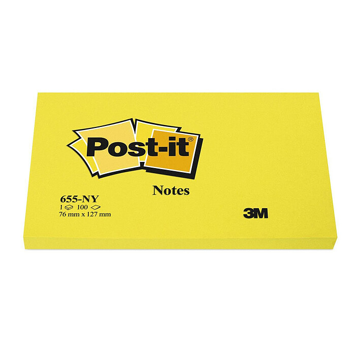 Post-it Bloc 100 feuillets 76 x 127 mm Néon Jaune