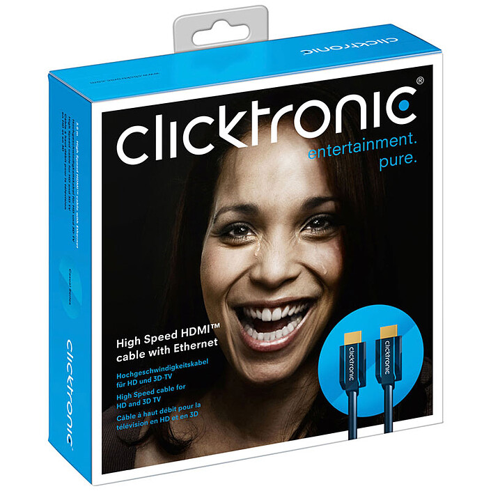 Clicktronic câble High Speed HDMI with Ethernet (2 mètres) pas cher