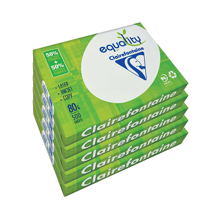 Clairefontaine Equality ramette 500 feuilles A4 80g 161CIE X5