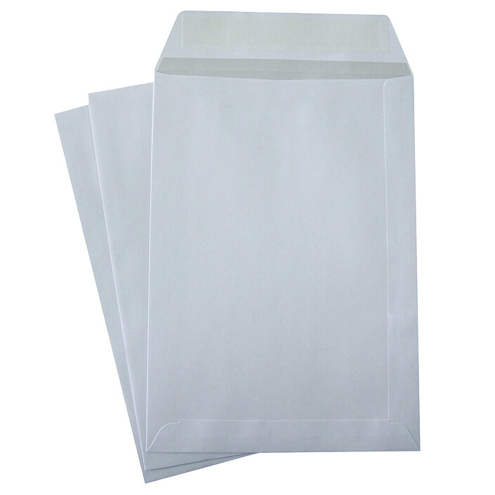 Boîte de 500 pochettes Vélin Blanc C5 auto-adhésives 90g