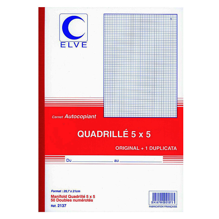 Elve Manifold 50 feuillets avec duplicata 29.7 x 21 cm
