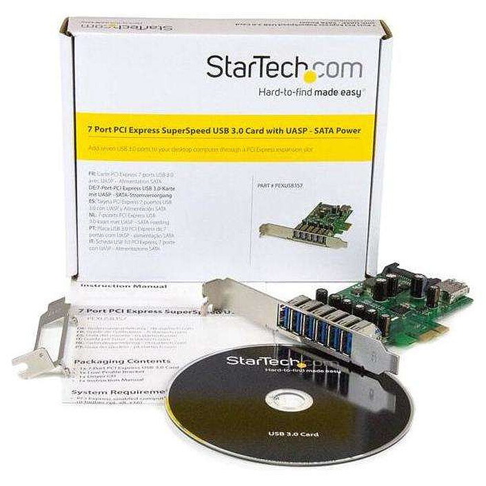 Review StarTech.com 7-port USB 3.0 PCIe controller card - 6 external 1 internal - with SATA power supply 