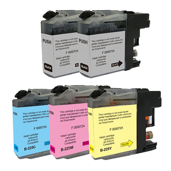 Multipack compatible Brother LC227XL/LC225XL cartridges (Black, cyan, magenta and yellow)