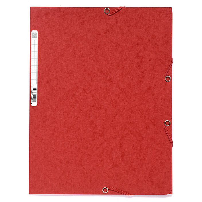 Exacompta Chemises 3 rabats élastiques 400g Rouge x 25