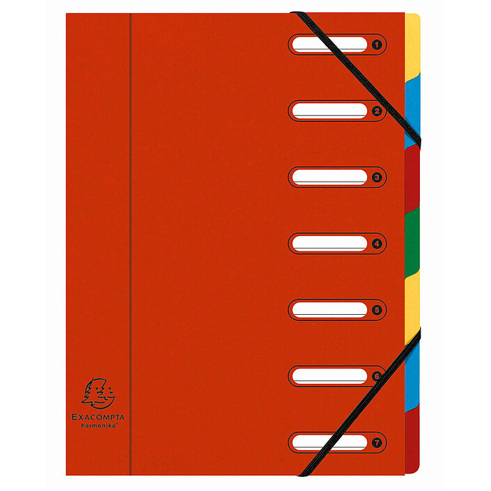 Exacompta Harmonika Trieur à fenêtres 7 touches Rouge