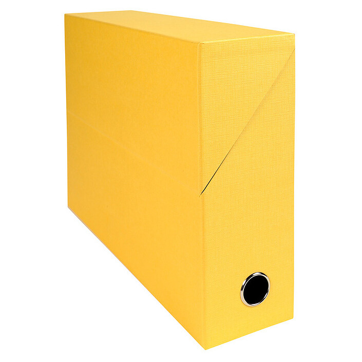 Exacompta Boite de transfert en papier toilé dos 90 mm Jaune