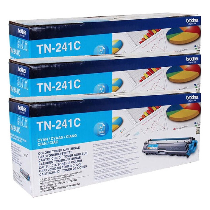Brother TN-241C x 3 (Cyan)