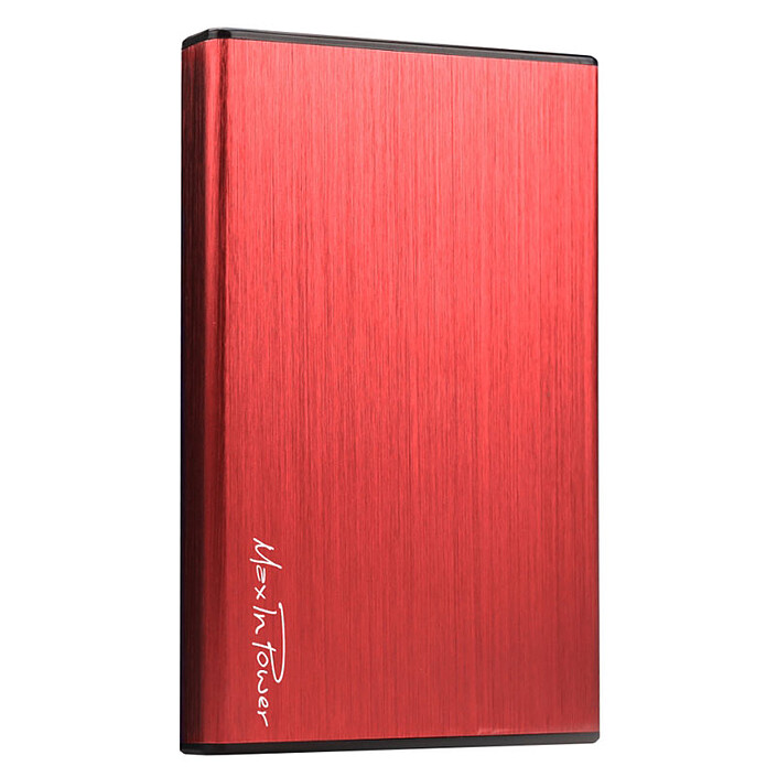 MaxInPower boitier externe USB 3.0 en aluminium brossé pour disque dur 2.5'' SATA III (coloris rouge)
