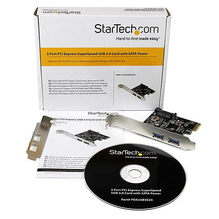 StarTech.com Carte contrôleur PCI-E (2 ports USB 3.0 Type-A) pas cher