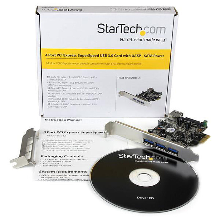 cheap StarTech.com PCI-E controller card (4 USB 3.0 Type-A ports - 1 internal and 3 external) 