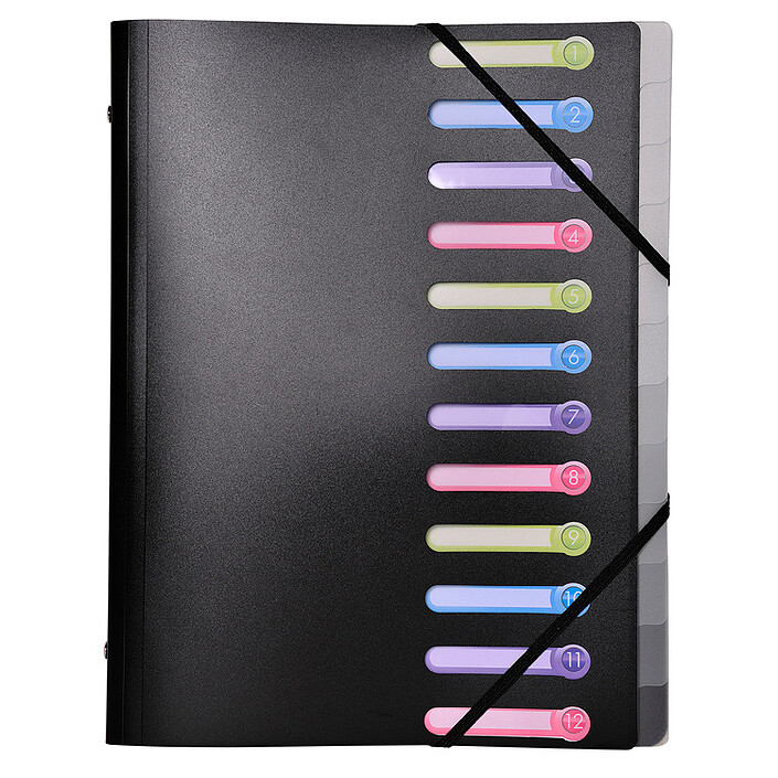 Exacompta Trieur 12 touches Opaque Noir