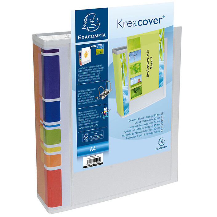 Exacompta Kreacover Classeur à levier 70mm Blanc