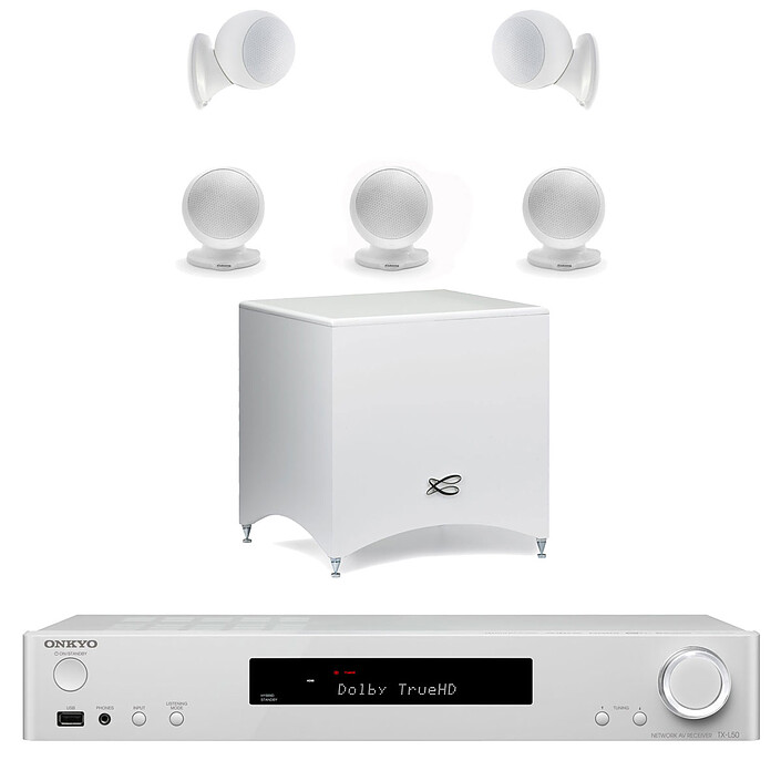 Onkyo TX-L50 Blanc + Cabasse Alcyone 2 Pack 5.1 Blanc