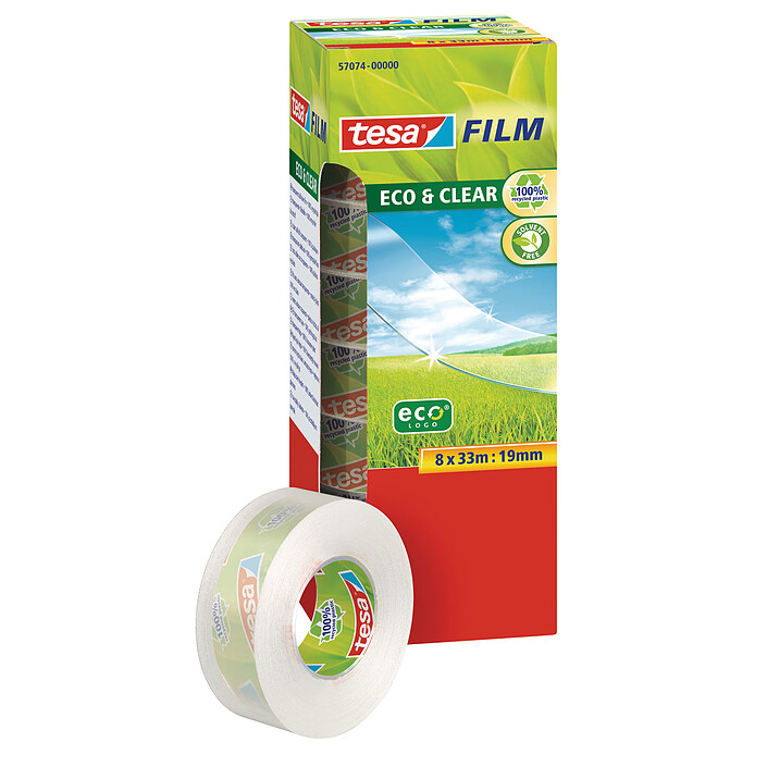 tesa Tesafilm Eco&Clear 8 rouleaux 33m x 19mm