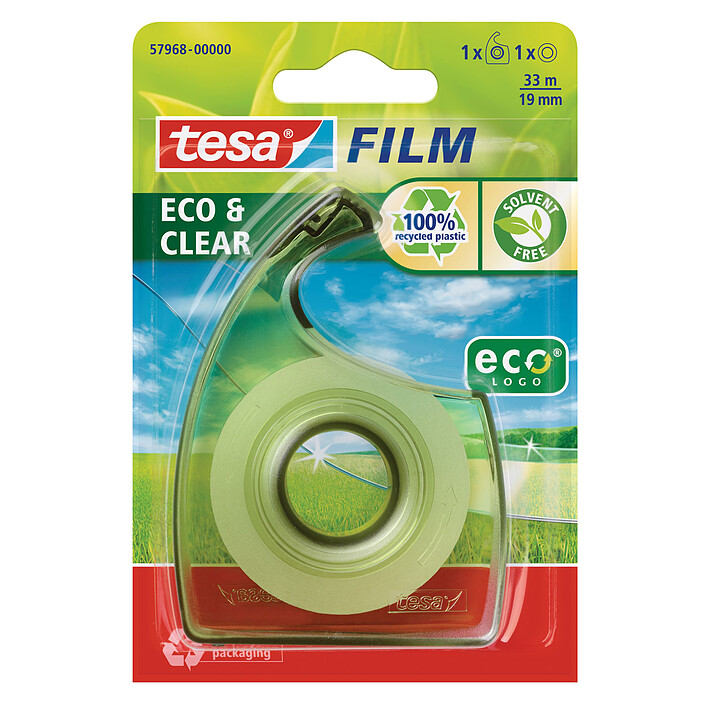 tesa Tesafilm Eco&Clear 1  rouleau 33m x 19mm + 1 dérouleur