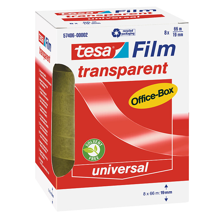 tesa tesafilm transparent 8 rouleaux 66m x 19mm