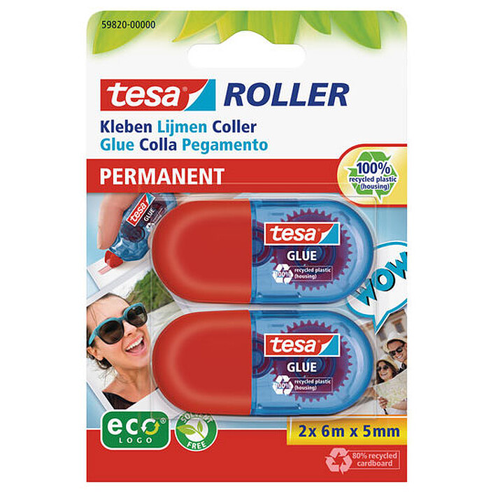 tesa Mini Roller Colle permanente ecoLogo x 2