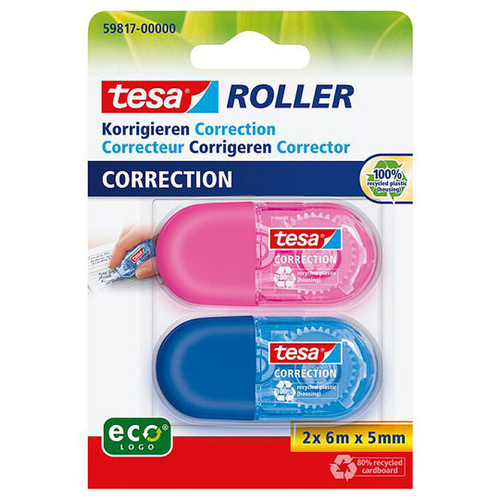 tesa Mini Roller de Correction ecoLogo x 2