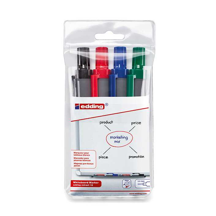 Edding Retract 12 - set de 4 couleurs
