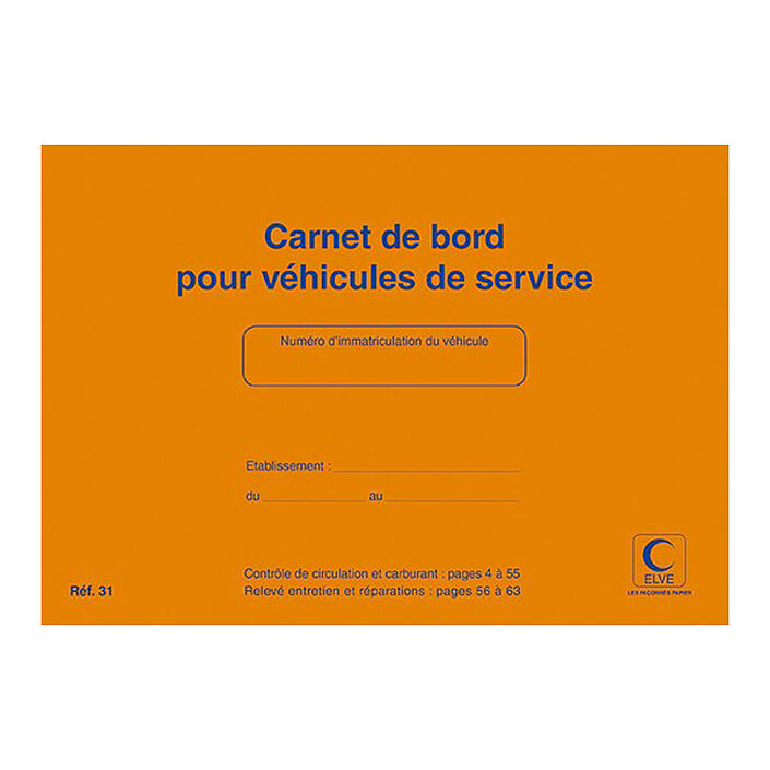 Elve Carnet de bord pour véhicules de service 150 x 215 mm