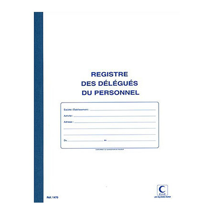 Elve Registre Délégués du Personnel 320 x 250 mm