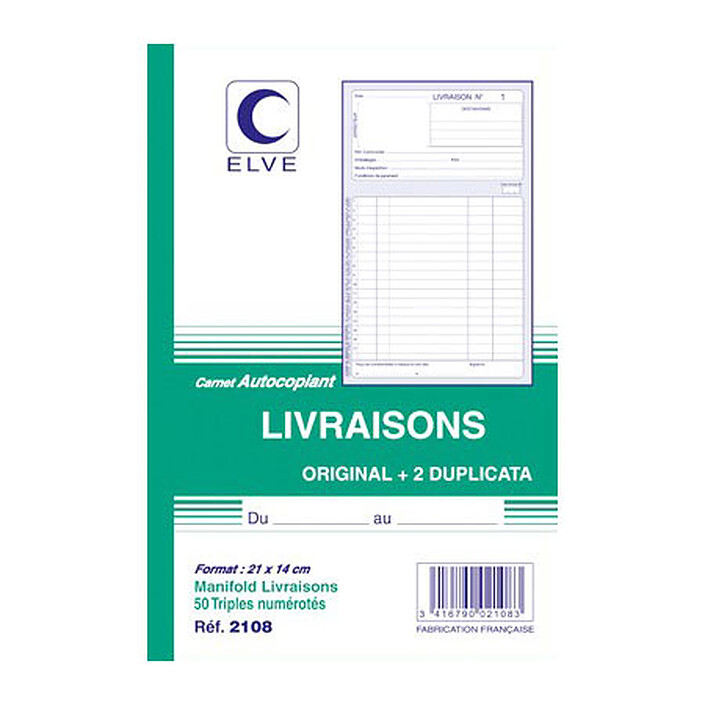 Elve Carnet de Livraisons, format A5 