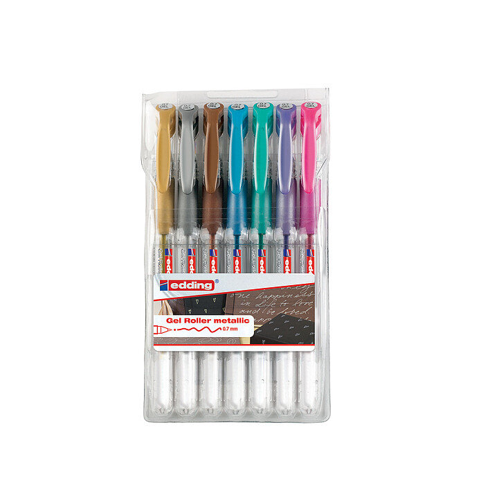 Edding 2185 - Roller Gel 7 couleurs métalliques