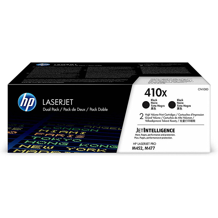 HP 410X Pack de 2 (CF410XD) - Negro