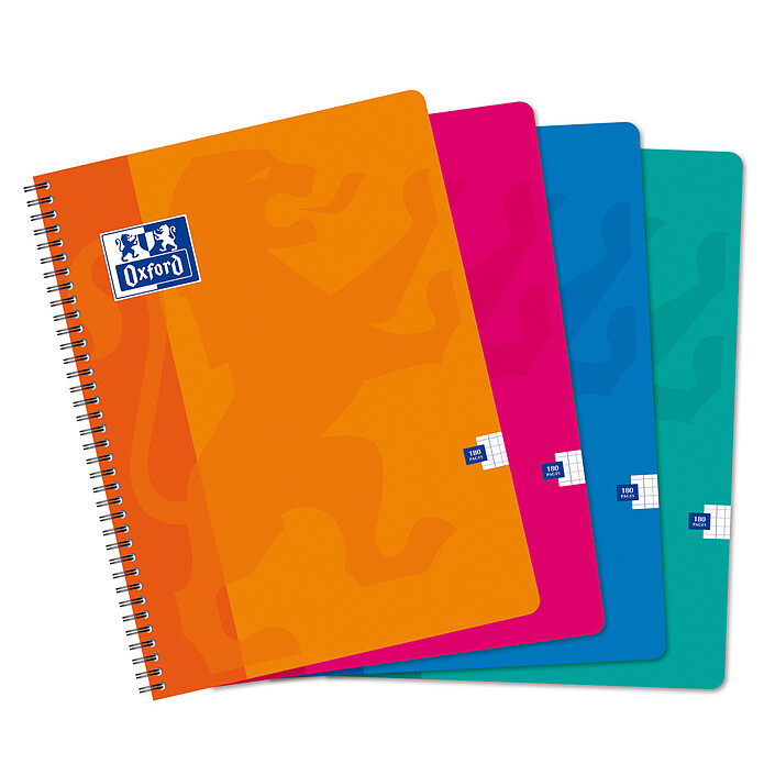 Oxford Cahier Spirale 180 pages petits carreaux coloris aléatoires