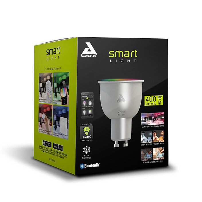 AwoX SmartLIGHT Color Mesh Color GU10 (5 Watts) pas cher