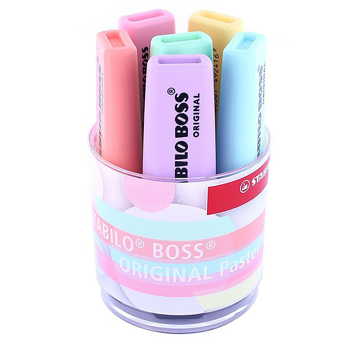 STABILO Boss Original -  Pot de 6 surligneurs pastel assortis