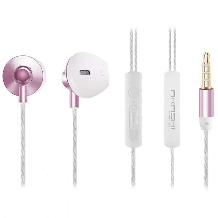 Akashi Ecouteurs Intra avec Micro Rose