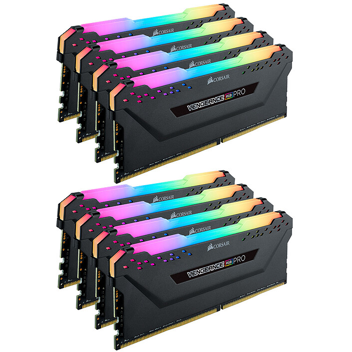 Corsair Vengeance RGB PRO Series 64 Go (8x 8 Go) DDR4 3200 MHz CL16 Noir
