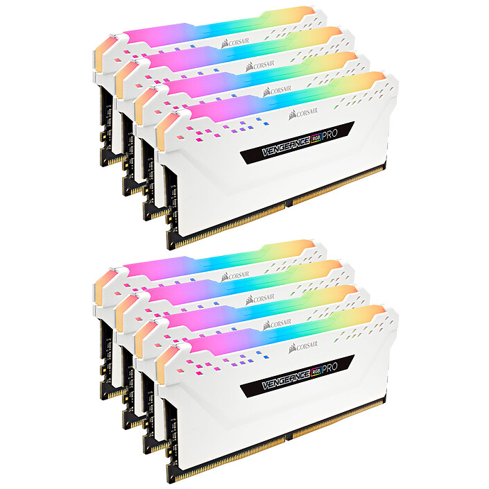 Corsair Vengeance RGB PRO Series 256 Go (8x 32 Go) DDR4 3200 MHz CL16 Blanc