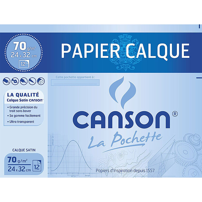Canson Pochette calque satin 70g 24x32
