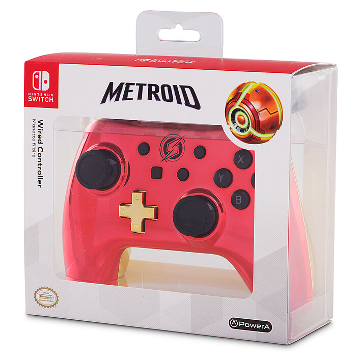 PowerA Nintendo Switch Chrome Wired Controller - Samus Aran (Metroid) pas cher