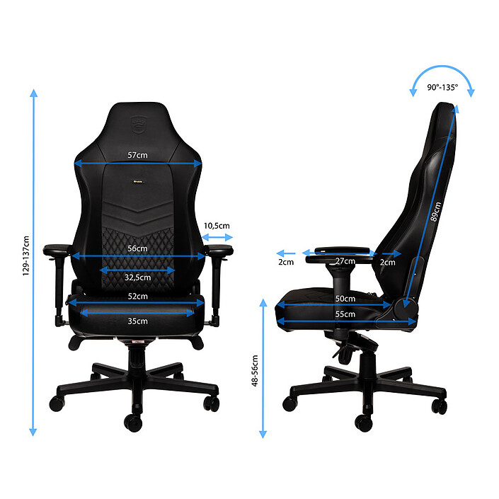 Noblechairs HERO Leather (nero/nero) economico