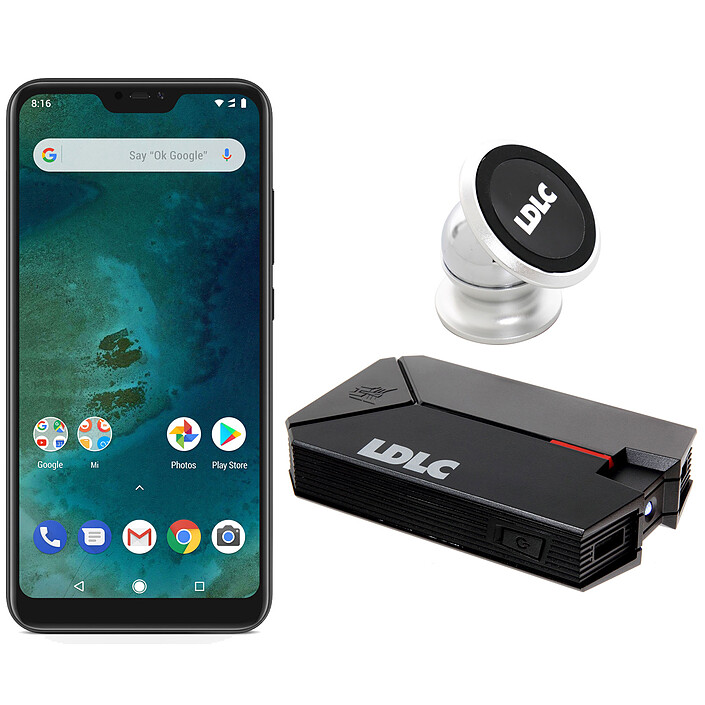 Xiaomi Mi A2 Lite Noir (64 Go) + LDLC Power Bank QS10K + Auto S1