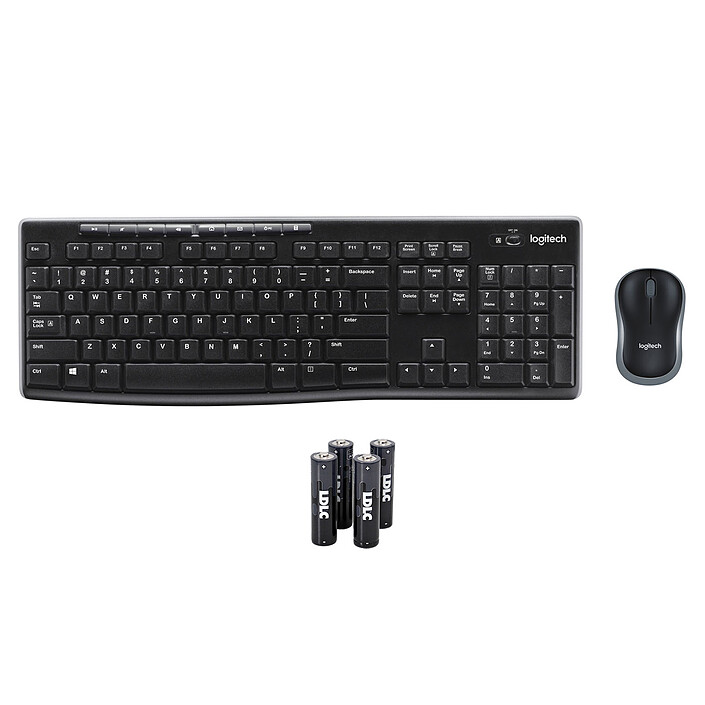 Logitech Wireless MK270 (AZERTY) + 4 piles LDLC+ AA LR6 OFFERTES !