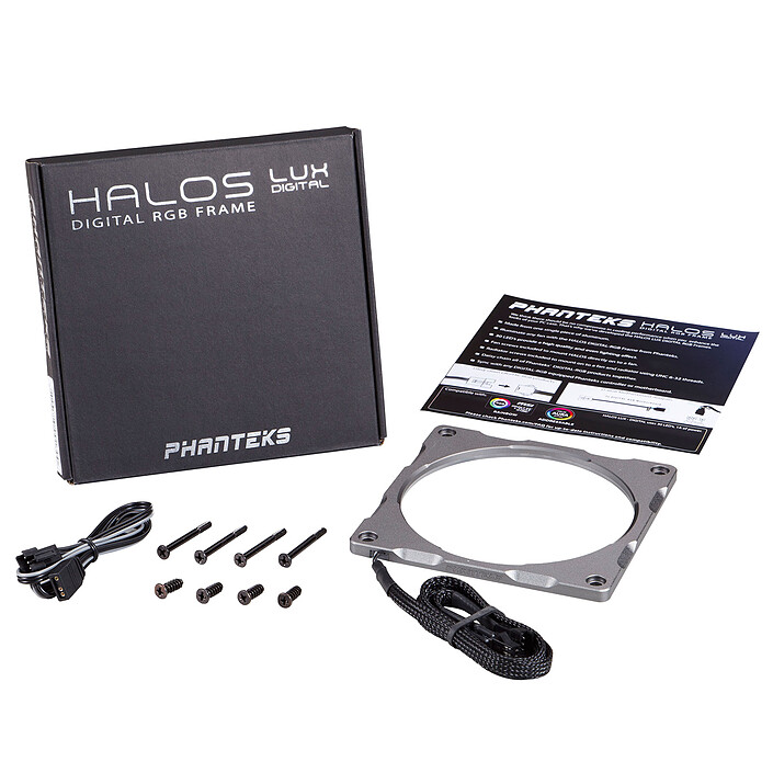 Phanteks Halos Lux RGB Fan Frame 120 mm - Argent pas cher