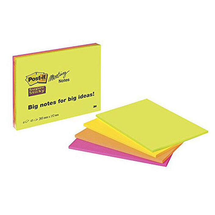 Post-it Bloc Meeting Notes "Super Sticky" 203 x 152 mm