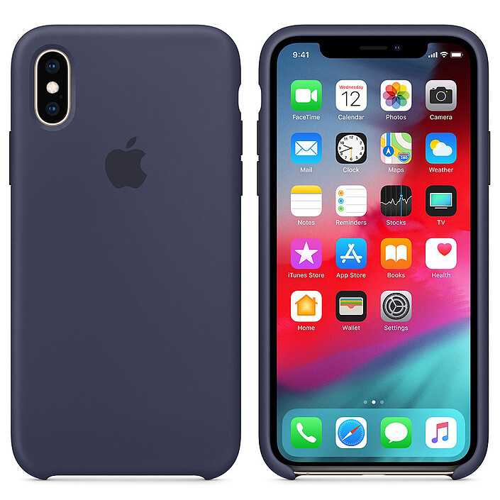 Apple Coque en silicone Bleu Nuit Apple iPhone Xs
