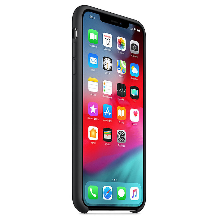 Nota Custodia in silicone Apple nera per iPhone Xs Max