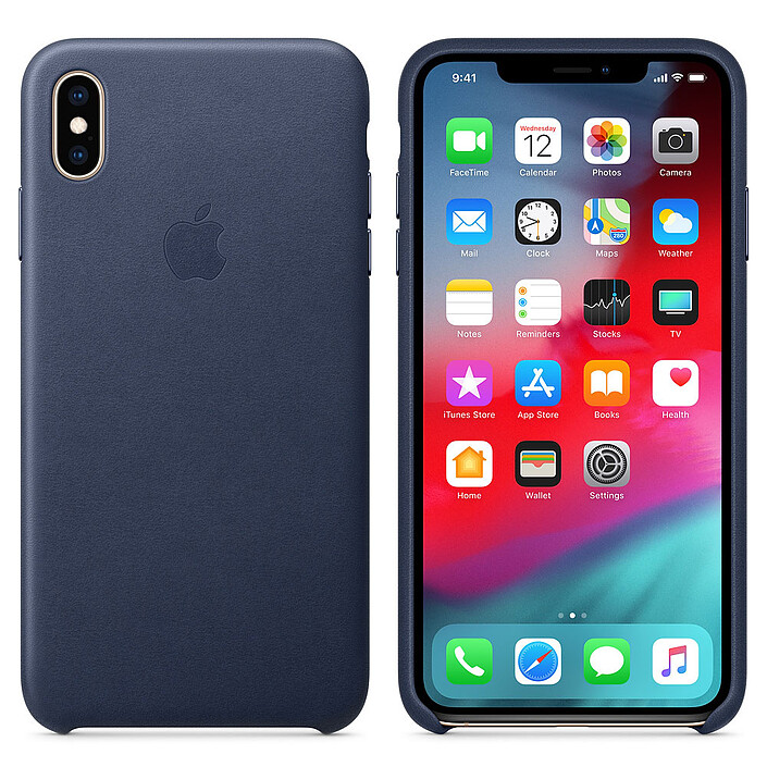 Apple Coque en cuir Bleu Nuit Apple iPhone Xs Max